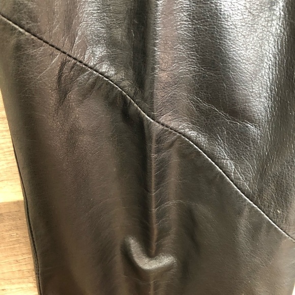 Vintage Black Leather Straight Leg Trousers Size 10 - Picture 4 of 9